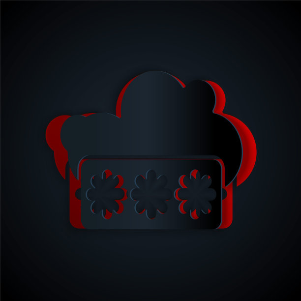 黑色背景上隔离的密码保护和安全访问图标。安全、安全、保护、隐私的概念。纸艺术风格。矢量图图片下载