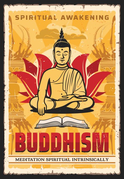 佛教宗教界，佛祖在莲花中坐禅图片下载