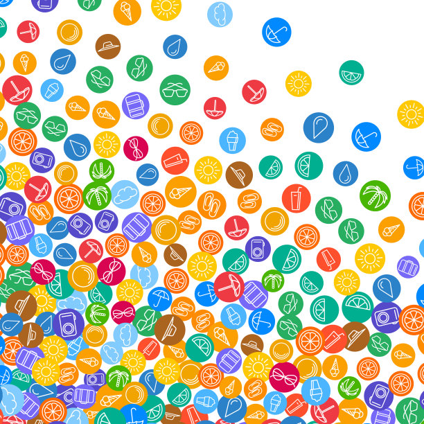 假期背景与分散的夏季图标图片下载