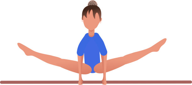 体育运动。那女孩跳过一根体操杆。图形绘制。特写镜头。可用于设计。图片下载