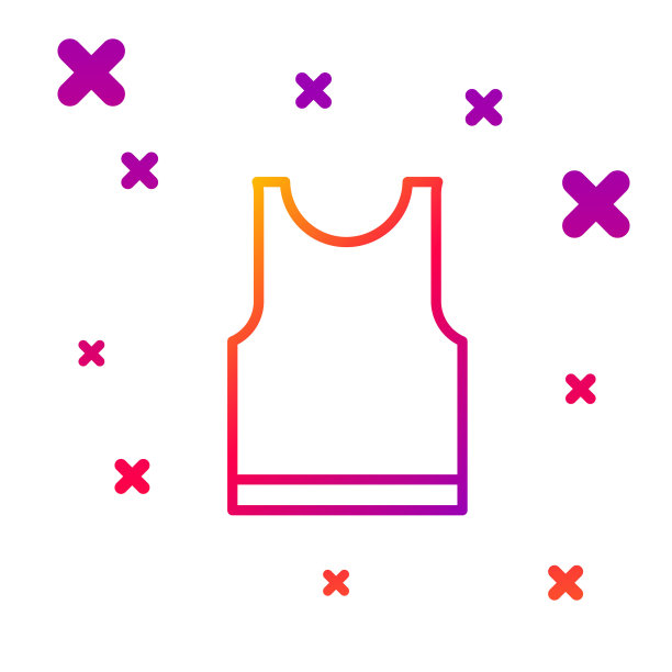 颜色线无袖t恤图标孤立的白色背景。梯度随机动态形状。矢量图图片下载