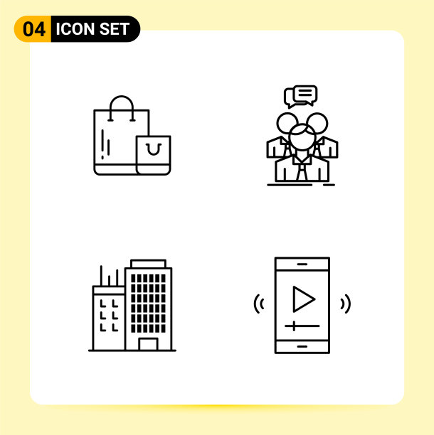 4个现代网站设计和创意图标图片下载