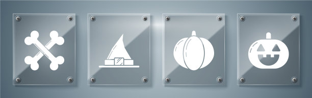 设南瓜巫婆帽子和南瓜交叉图片下载