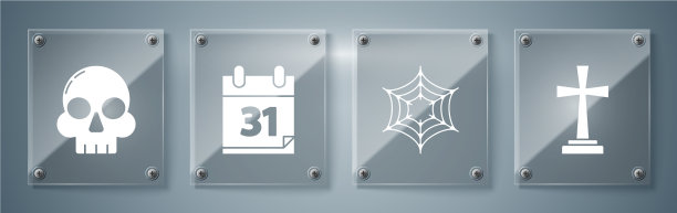 设置墓碑与十字蜘蛛网日历图片下载