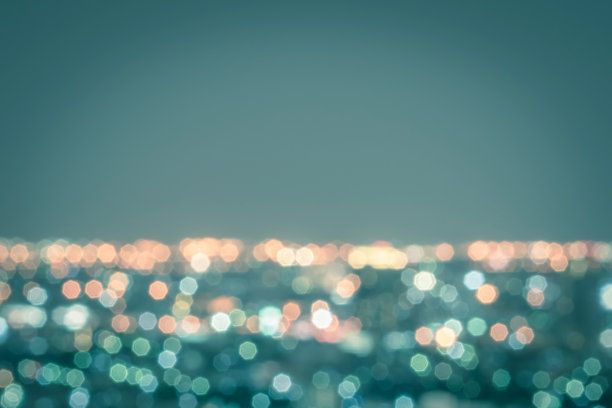 模糊抽象的背景与淡景在凉爽的复古颜色曼谷城市景观在晚上的风景图片下载