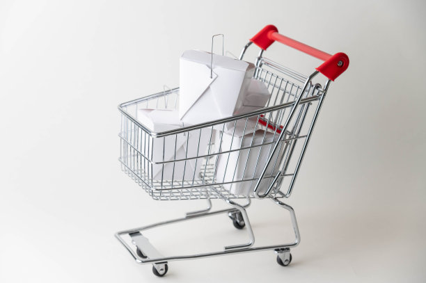 购物车里的中式食品容器图片下载