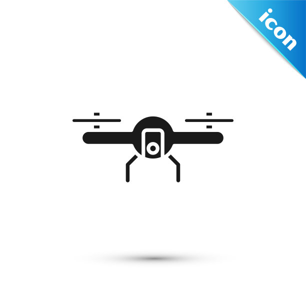 灰色无人机飞行图标孤立在白色图片下载