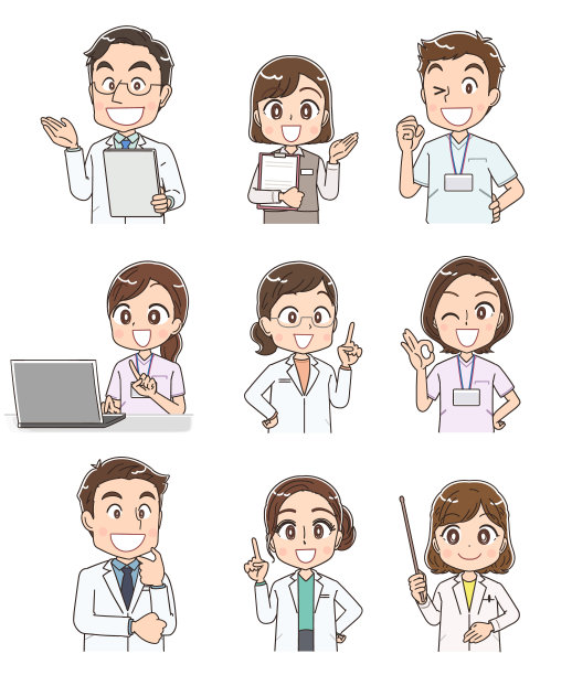 从事医疗保健的各种人。医生、护士等。图片下载