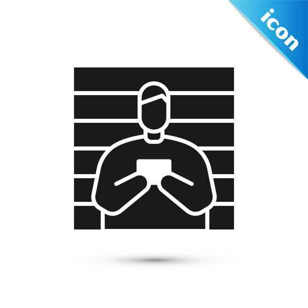 灰色犯罪嫌疑人图标被隔离在白色上图片下载