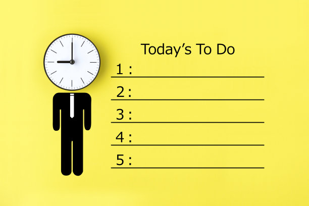 商人与时钟头和做清单图片下载