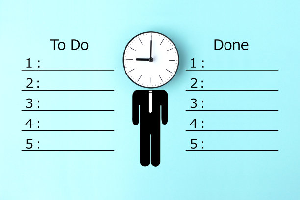 商人与时钟头和做清单图片下载