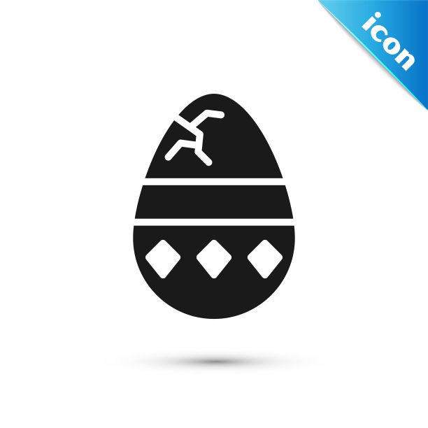 灰色破碎的鸡蛋图标孤立在白色背景图片下载