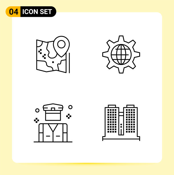 4个现代网站设计和创意图标图片下载