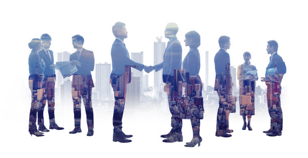 商业网络的概念。人力资源。群商人。图片下载