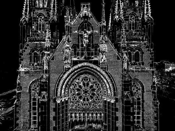 白色草图，黑色背景，反转。图片下载