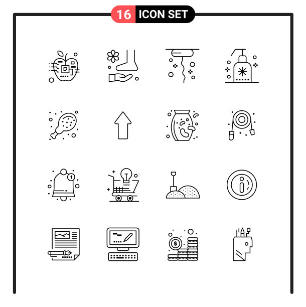 为网页和手机设置16个线条样式图标图片下载