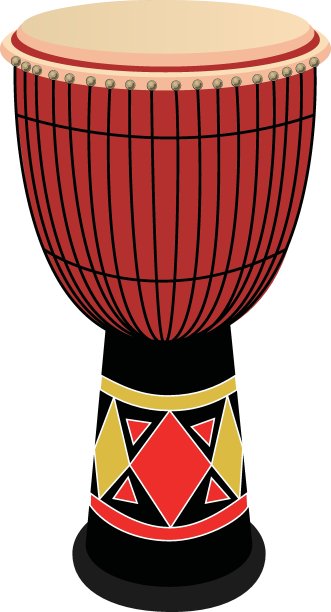 非洲鼓乐器旋律声音音乐矢量插图图片下载
