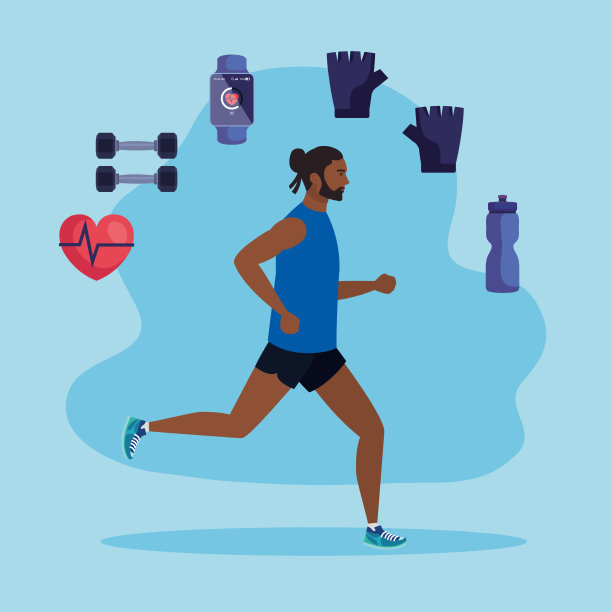 男子非洲式跑步，男子非洲式运动服装慢跑与体育图标图片下载