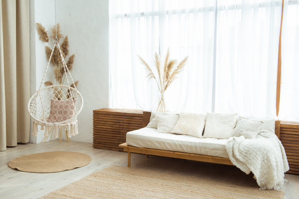 带有沙发和摇椅的现代客厅设计图片下载