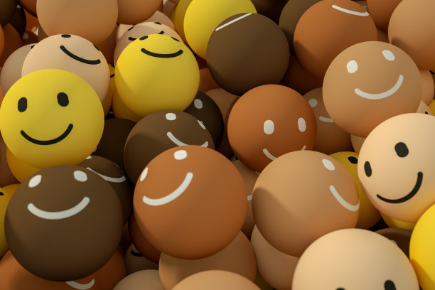 3D表情符号与笑脸抗议概念图片下载