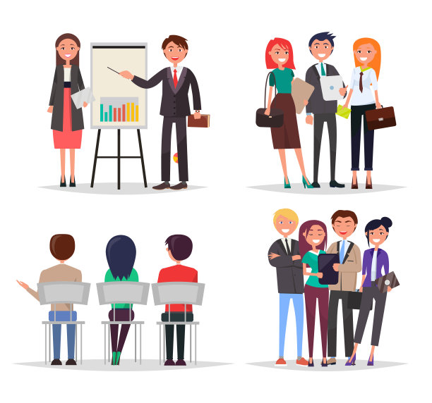 商务会议抽象矢量图素材图片