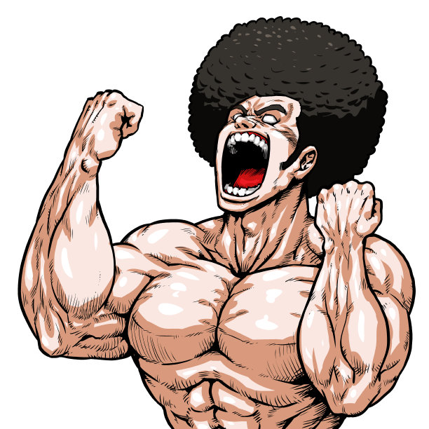 有胆量，爆炸头，高中生，时髦的，商人，学生，尖叫，卡通，肌肉，健美，大男子主义图片下载