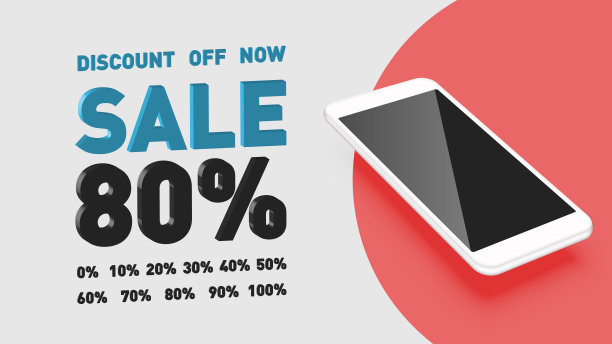 逼真的智能手机与3D可交换的促销文本，矢量插图图片下载