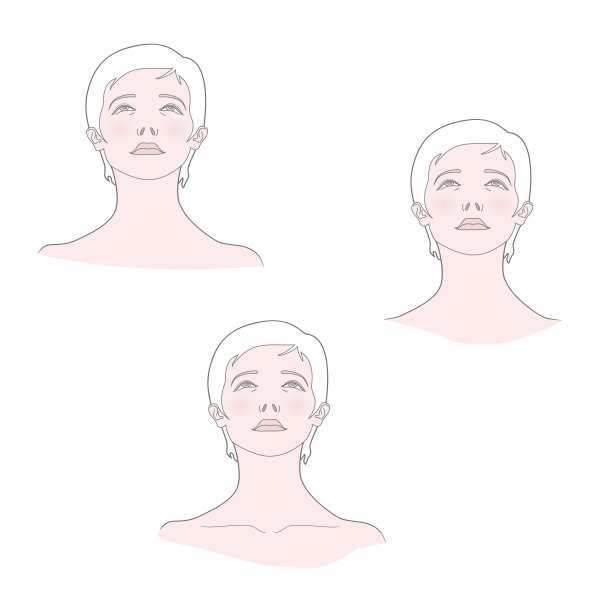 医疗模板。仰着头的女人。画像底部视图。向量。孤立在白色背景上。图片下载