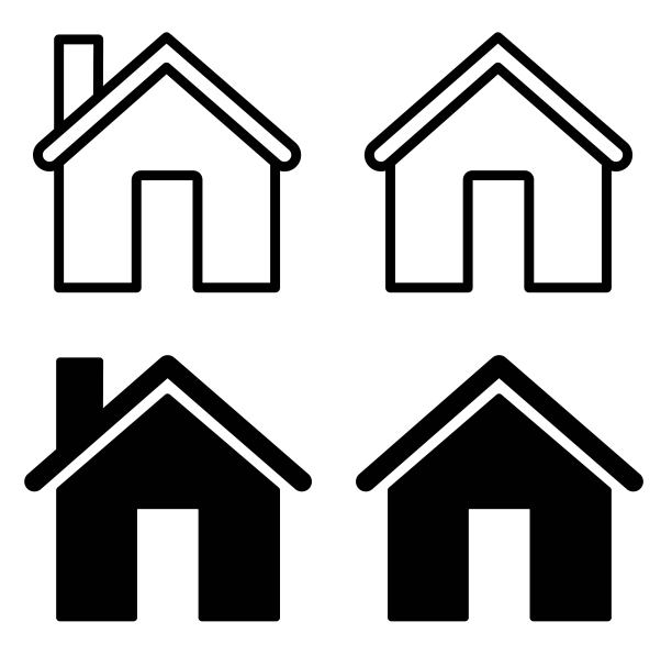 房屋图标素材矢量图：用于应用程序和网站的Web房屋扁平图标图片下载