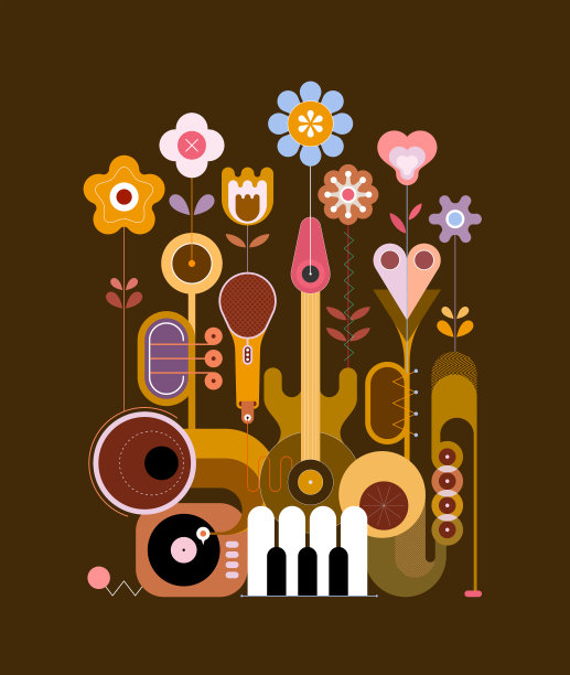 鲜花和音乐图片下载