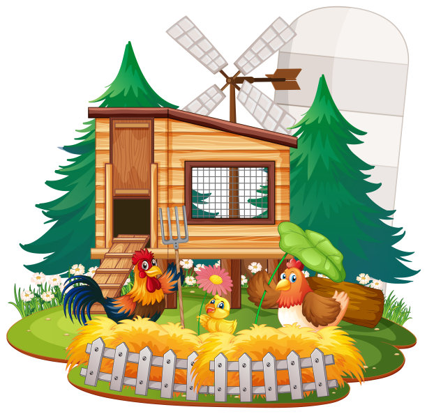 农场主题背景与农场动物图片下载