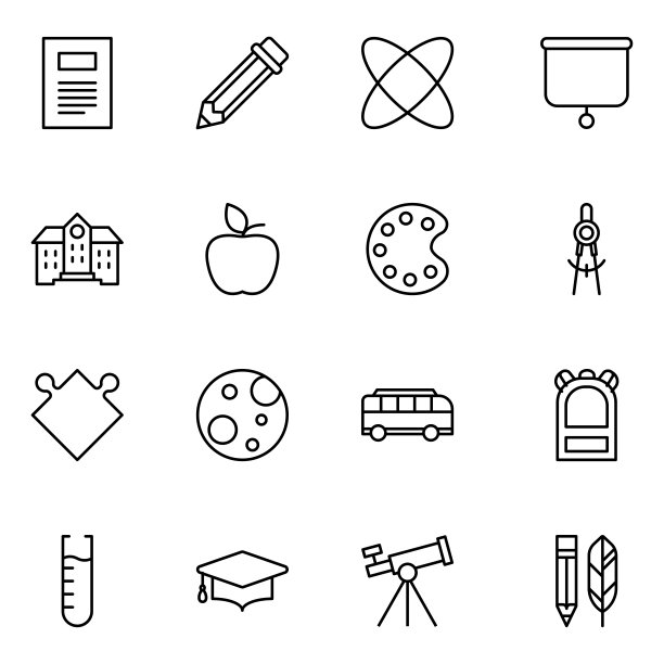 教育的图标集。图片下载