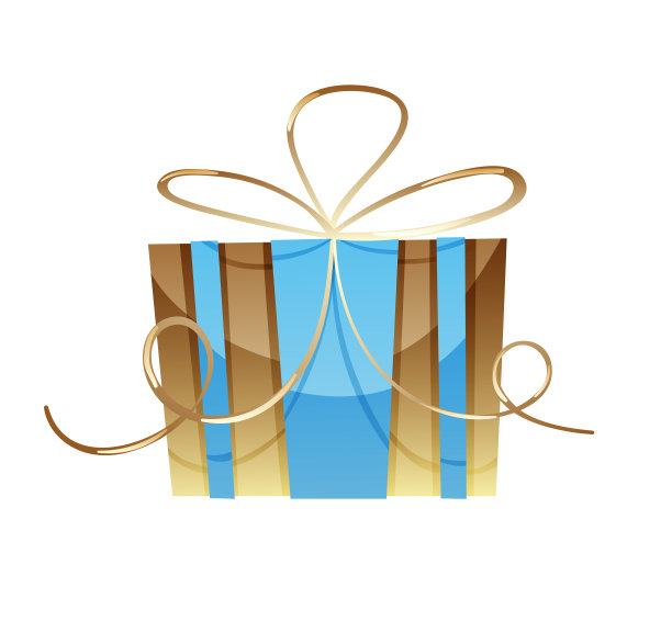 带有金色蝴蝶结和丝带的鲜艳礼盒图片下载