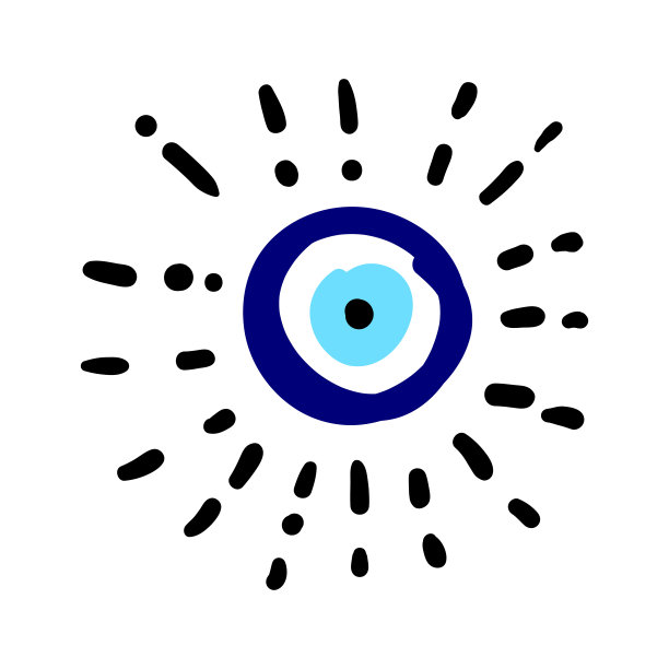 手工画了土耳其恶眼。曼荼罗希腊邪恶之眼。在土耳其，希腊，塞浦路斯都是保护的象征。蓝色土耳其法蒂玛的眼睛。邪眼的护身符。Nazar。魔法物品、属性图片下载