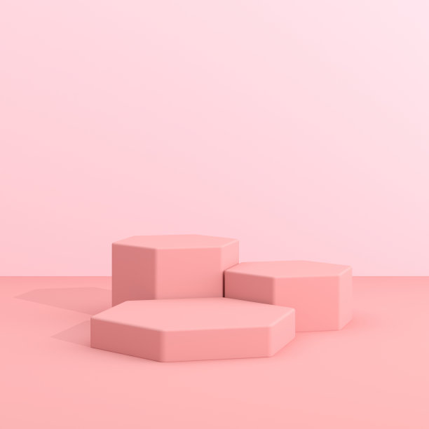 抽象模型的几何裙房，极简风格。3 d渲染。图片下载