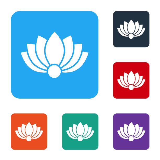 白莲花的图标孤立在白色图片下载