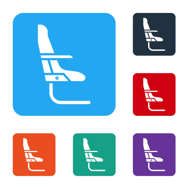 白色飞机座位图标隔离在白色图片下载