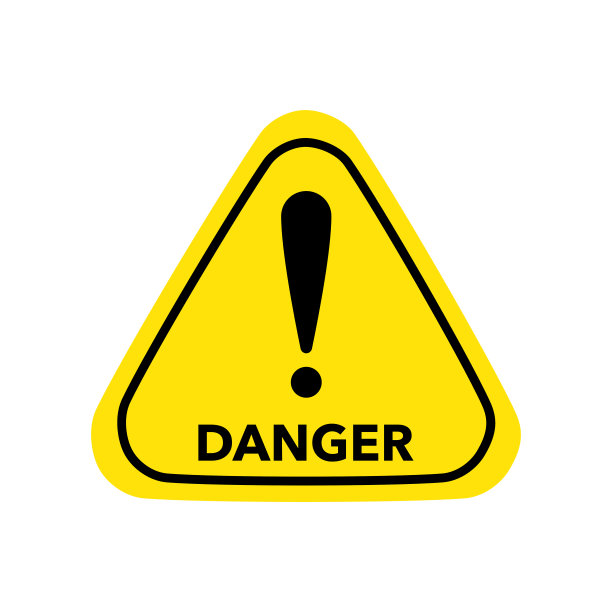 危险矢量信号。危险警告符号向量图标平面符号带惊叹号符号。eps图片下载