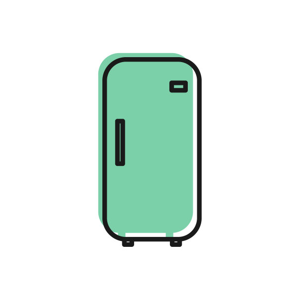 黑线冰箱图标孤立在白色背景。冰箱冷冻冰箱。家用技术和电器。矢量图图片下载