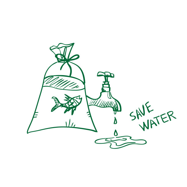 涂鸦节约用水的概念图片下载