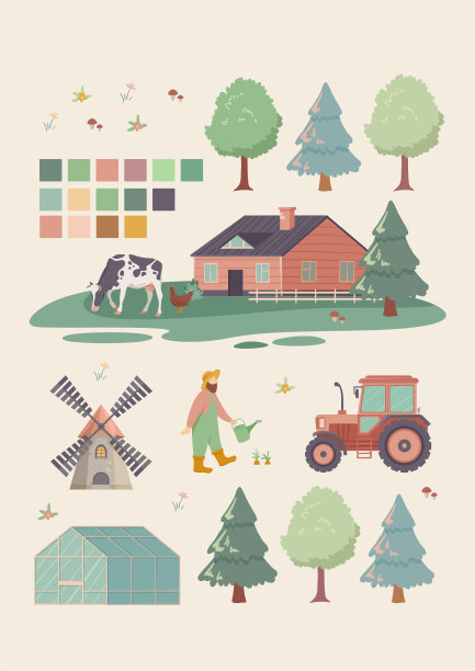 大量的农业或农业图标图片下载