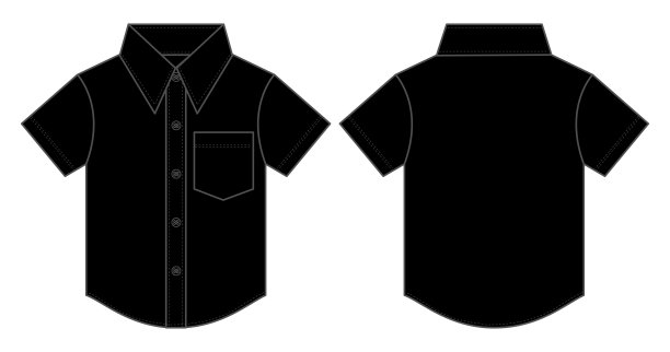 黑色制服衬衫向量模板的孩子图片下载