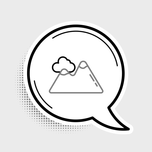 线山图标孤立在灰色背景。象征胜利或成功的概念。色彩斑斓的轮廓的概念。向量图片下载