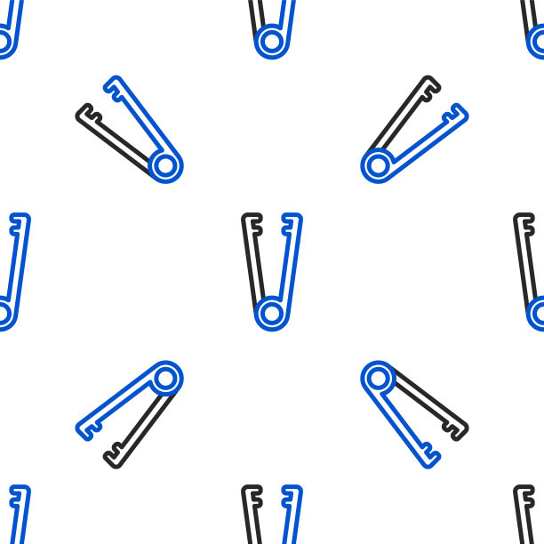 线肉钳图标孤立无缝模式上的白色背景。烧烤钳的迹象。烧烤和烧烤工具。色彩斑斓的轮廓的概念。向量图片下载