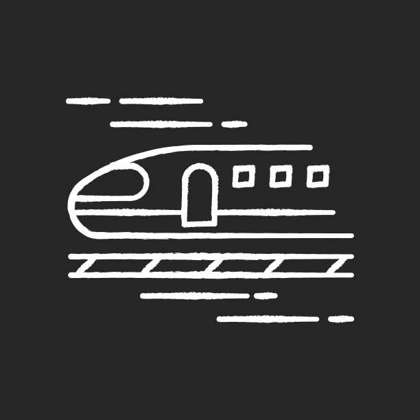 火车粉笔白色图标上的黑色背景。高速新干线。日本的子弹头列车。快速运输。铁路旅行。旅游交通工具。孤立矢量黑板插图图片下载