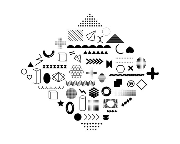 菱形抽象的黑色几何形状图片下载