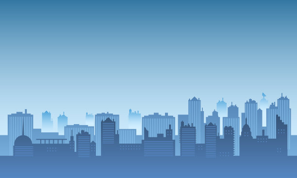 清晨的城市背景图片下载