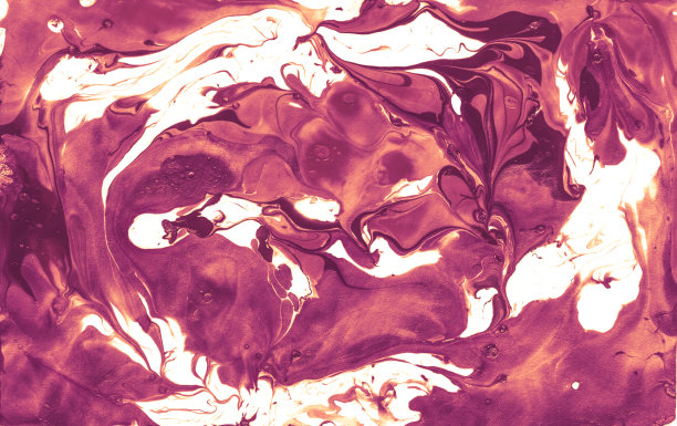 洋红色液体油墨背景，扎染重复。采购产品白色现代手画笔刷，混合颜料，紫色情人节画，紫色抽象水彩画艺术。图片下载