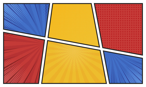 漫画书的背景在不同的颜色。空白的模板背景。波普艺术风格图片下载