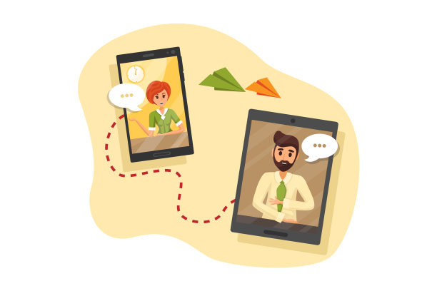 视频通话、商务、通讯、会议、在线隔离概念图片下载